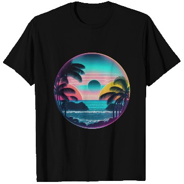 Discover Palm Trees and Ocean Breeze with a serene beach T Shirts