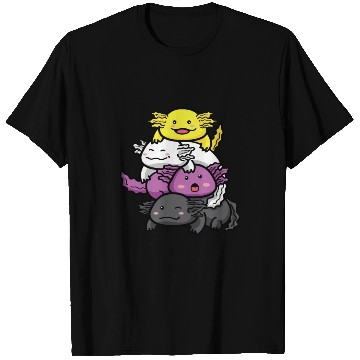 Discover Axolotl Nonbinary Flag Kawaii T Shirts