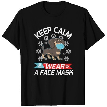 Discover Dachshund Dog With Face Mask Keep Calm And Wear A T Shirts