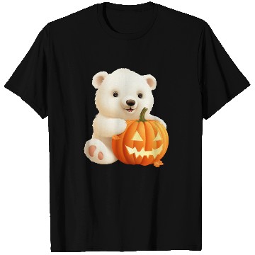 Discover Halloween Polar Bear with Pumpkin T Shirts