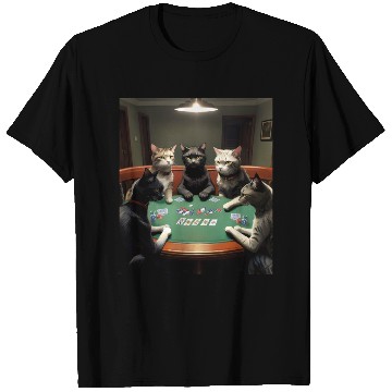 Discover Cats Playing Poker T Shirts