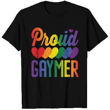 Discover Proud Gaymer Gay Pride Lesbian Rainbow Flag T Shirts