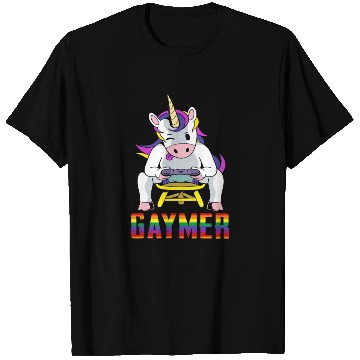 Discover LGBTQ Gaymer Gamer Gay Rainbow Unicorn T Shirts