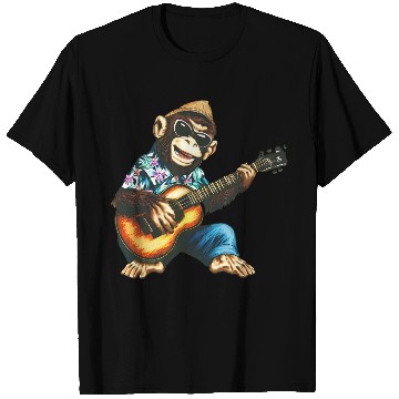 Discover Aloha monkey with guitar T Shirts
