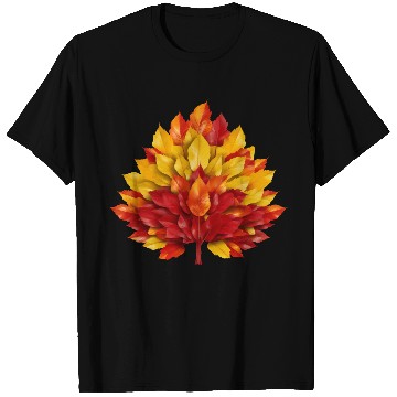 Discover Autumn in Spain: Yellow-Red Leaves Reflecting the T Shirts