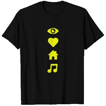 Discover I Love House Music yellow T Shirts