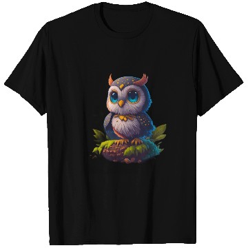 Discover Detailed cute owl design T Shirts
