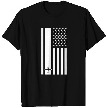 Discover Aircraft Pilot USA Flag Runway T Shirts