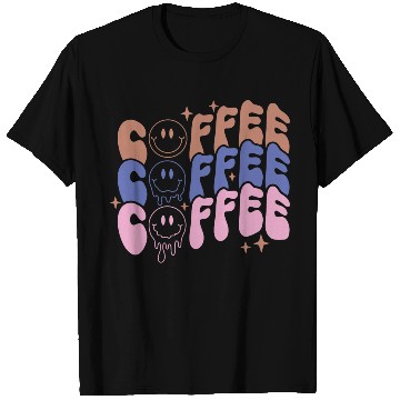 Discover Coffee Melting Face Coffee Lover Typography T Shirts
