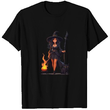 Discover The evil witch and her black cat T Shirts