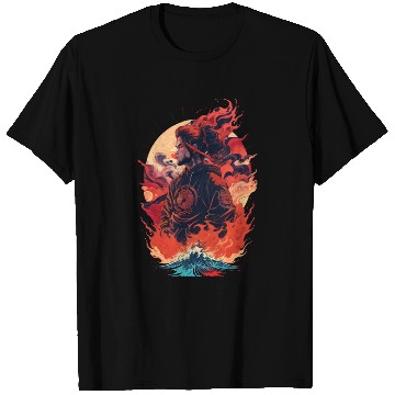 Discover Samurai Boy in Flames T Shirts