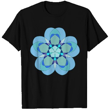 Discover Geometric Blue Snowflake T Shirts