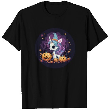 Discover Halloween Unicorn: Midnight Sunset & Witch's Hat T Shirts
