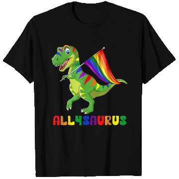 Discover Rainbow Ally Saurus Embracing Diversity T Shirts