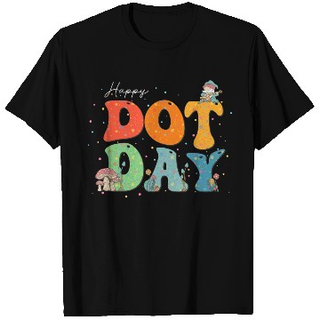 Discover Happy Dot Day Hippie Flowers Gnome Mushroon Groovy T Shirts