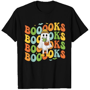 Discover Booooks Cute Ghost Reading A Book Funny Book Lover T Shirts