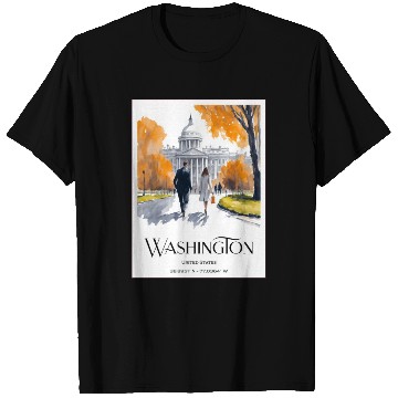 Discover Watercolor painting loving couple in Washington DC T Shirts