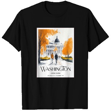 Discover Watercolor painting loving couple in Washington DC T Shirts
