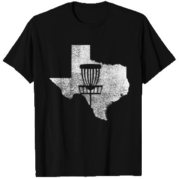 Discover Texas Disc Golf State with Basket Distressed Graph T Shirts