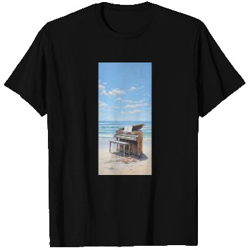 Discover Piano and beach T Shirts