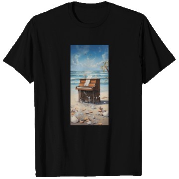 Discover Piano and beach T Shirts