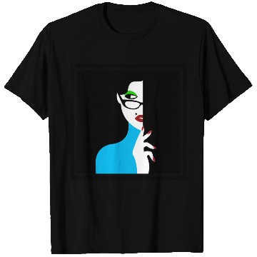 Discover girl art black and wait framed graphic design T Shirts