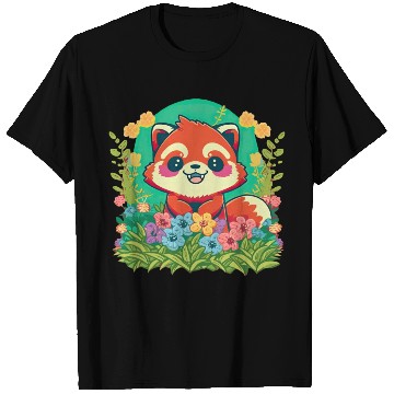Discover A Rosy Cheeked Red Panda s Colorful Garden T Shirts