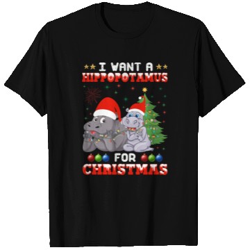 Discover I Want Hippopotamus For Christmas Hippo Lover Xmas T Shirts