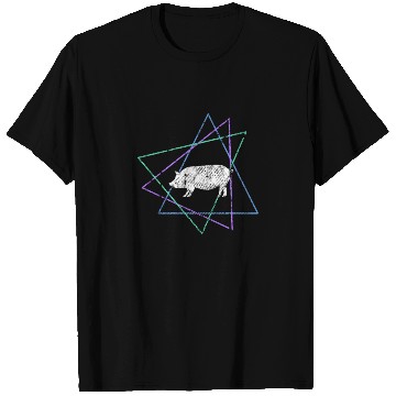 Discover Geometric Pig Art T Shirts