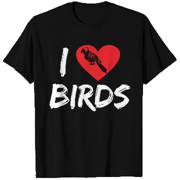 Discover Bird Lover Heart Cute Birdwatcher Parrot Heron T Shirts