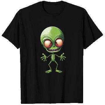 Discover Green Alien: Giant Head from Outer Space T Shirts