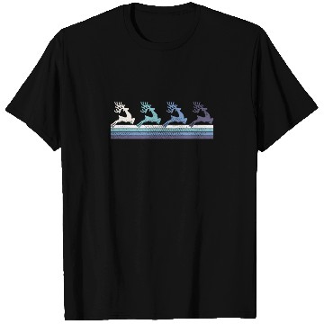 Discover Gradient Reindeer Silhouette T Shirts