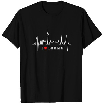 Discover Berlin Skyline Heartbeat Germany Fan I Love Berlin T Shirts
