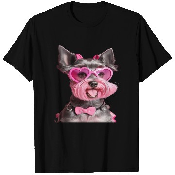Discover Schnauzer Wearing Pink Bow Tie T Shirts