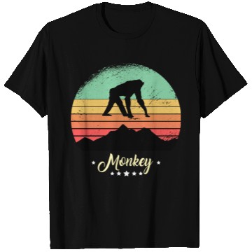 Discover Monkey Vintage Animals Retro Sunset Ape T Shirts