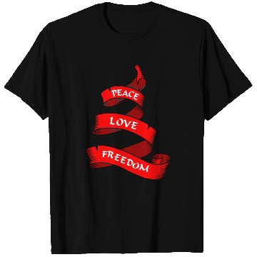 Discover Peace love freedom red T Shirts