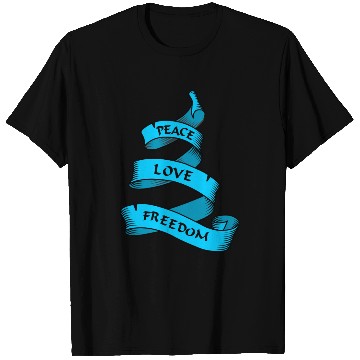 Discover Peace love freedom blue T Shirts