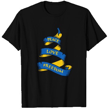 Discover Curl banner with text Ukraine T Shirts