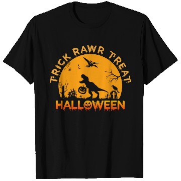 Discover Trick Rawr Treat Dinosaur Stealing Pumpkin T Shirts