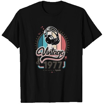 Discover Vintage since 1977 headphones T Shirts