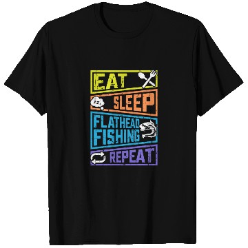 Discover Eat Sleep Flathead Fishing Repeat Fish hunting T Shirts