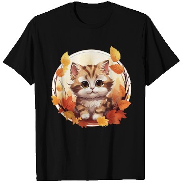 Discover Autumn Cat in Sunset: Sweet Serenity T Shirts