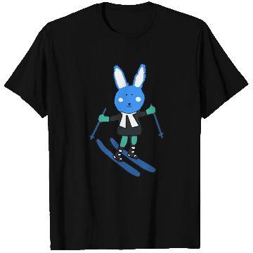 Discover blue rabbit skiing T Shirts