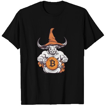 Discover Halloween Bitcoin Wizard Bull T Shirts