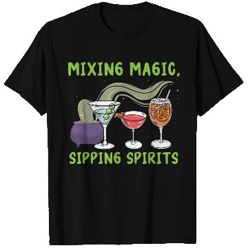Discover Mixing Magic Sipping Spirits Bartender Halloween T Shirts