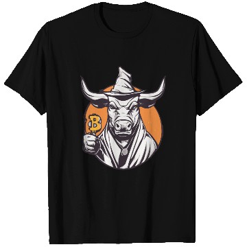 Discover Halloween Bitcoin Wizard Bull T Shirts