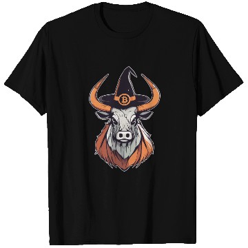 Discover Halloween Bitcoin Wizard Bull T Shirts