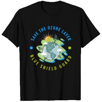 Discover SAVE THE OZONE LAYER BLUE SHIELD GUARD T Shirts