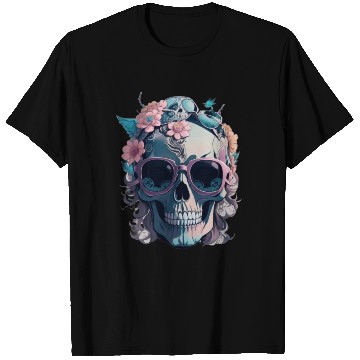 Discover Skull And Flowers T Shirts