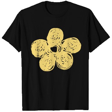 Discover Yellow Chalkboard Flower Doodle T Shirts